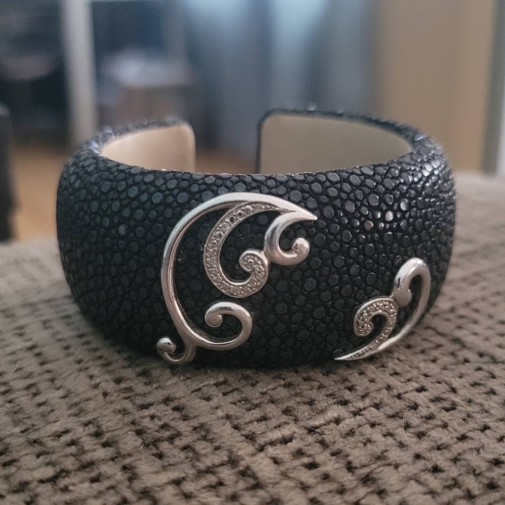 Stingray and Diamond Cuff Bracelet